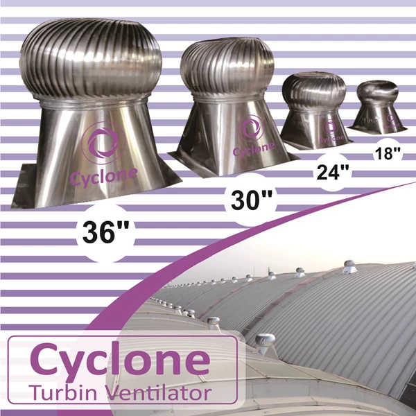 Cyclone Stainlees Steel / Alumminium Ventilator Turbines For Industry